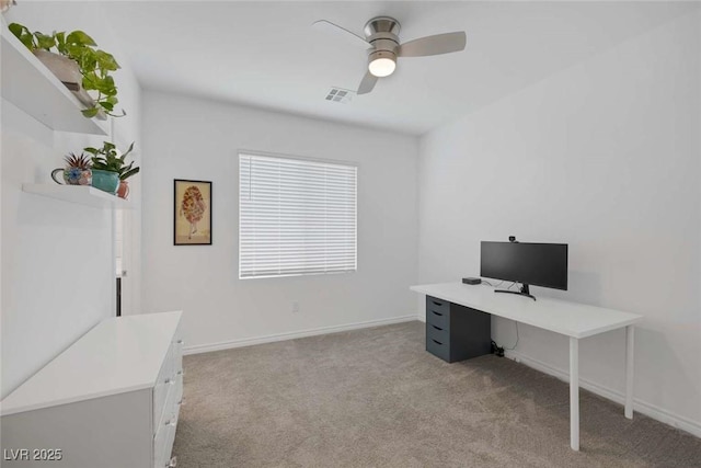 9827 Mojave Mountain St, Las Vegas, NV 89166 - home office with light colored carpet and a ceiling fan