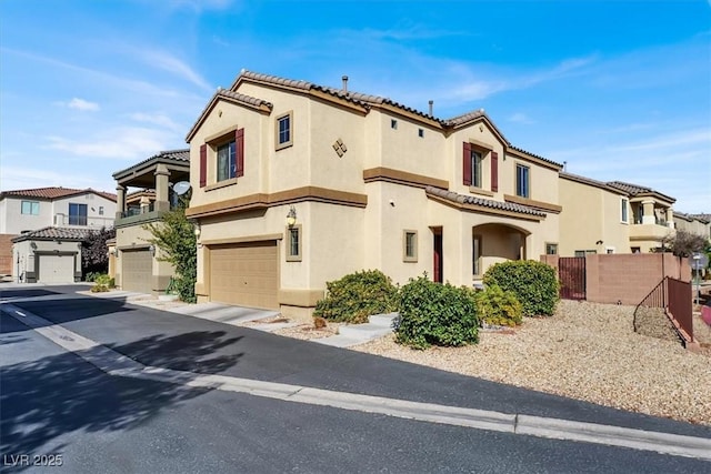 9916 Fallowdeer Ct, Las Vegas, NV 89149 - mediterranean / spanish-style home with a residential view, stucco siding, and a tile roof