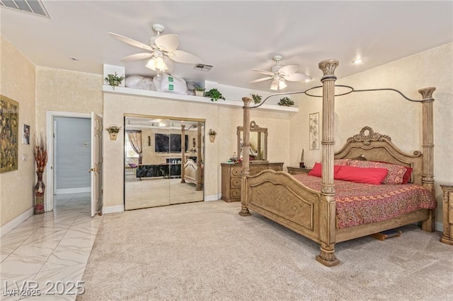 60 N Fogg St, Las Vegas, NV 89110 - bedroom with marble finish floors and a ceiling fan