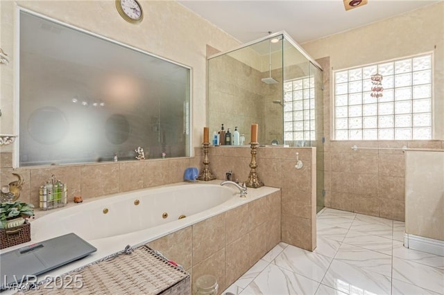 60 N Fogg St, Las Vegas, NV 89110 - bathroom with a whirlpool tub and a stall shower