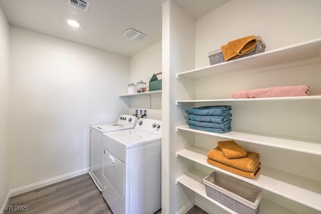 1321 Gable Falls Dr Unit 58, North Las Vegas, NV 89084 - laundry area with independent washer and dryer and wood finished floors