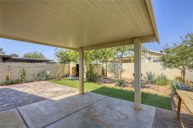 729 Concrete Ct, Las Vegas, NV 89110 - fenced backyard featuring a patio area