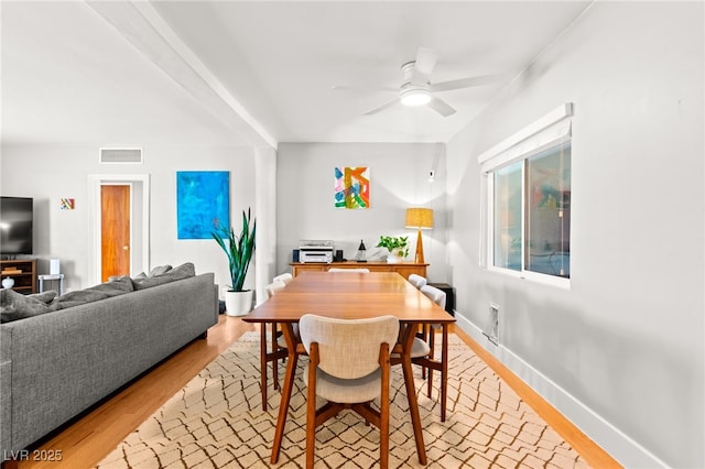 639 Lacy Ln, Las Vegas, NV 89107 - dining space with a ceiling fan and light wood finished floors