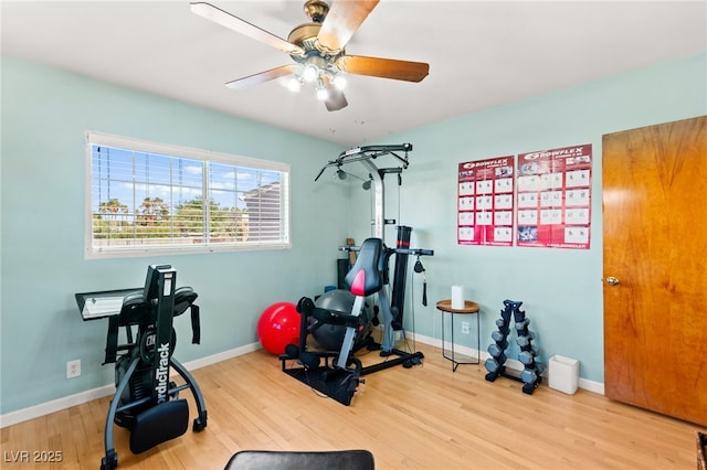 639 Lacy Ln, Las Vegas, NV 89107 - exercise area featuring wood finished floors and a ceiling fan