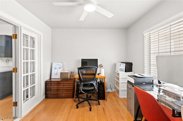 639 Lacy Ln, Las Vegas, NV 89107 - office space featuring light wood-style floors and a ceiling fan