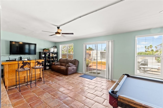 639 Lacy Ln, Las Vegas, NV 89107 - game room with a ceiling fan and bar area