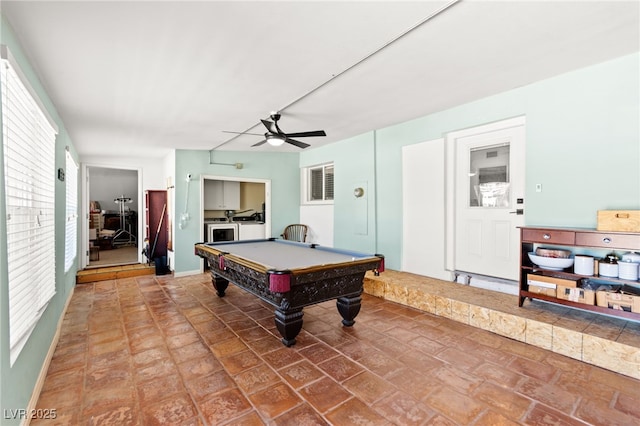 639 Lacy Ln, Las Vegas, NV 89107 - recreation room with billiards and ceiling fan