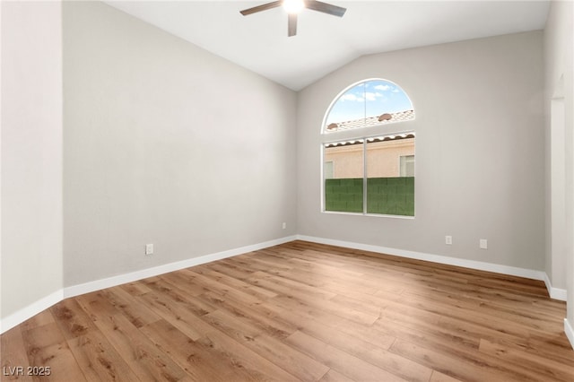 1904 Leaning Pine Way, Las Vegas, NV 89128 - unfurnished room with ceiling fan, vaulted ceiling, and wood finished floors