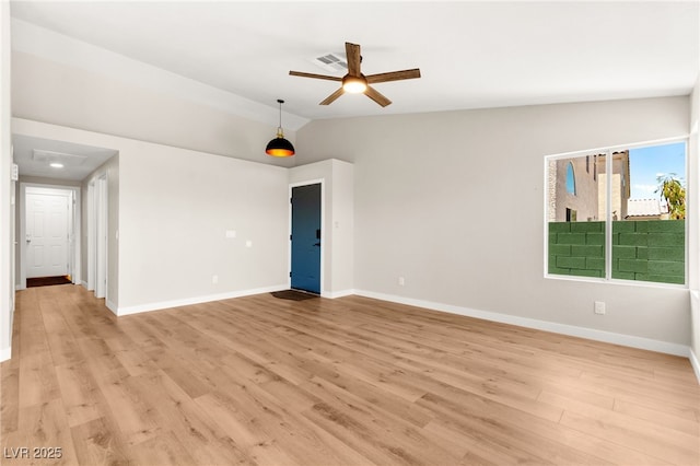 1904 Leaning Pine Way, Las Vegas, NV 89128 - unfurnished room with lofted ceiling, light wood-type flooring, and a ceiling fan