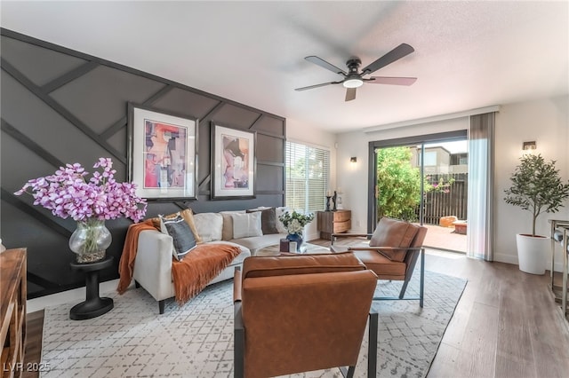1467 Hialeah Dr Unit C, Las Vegas, NV 89119 - living area with a ceiling fan and light wood-style flooring