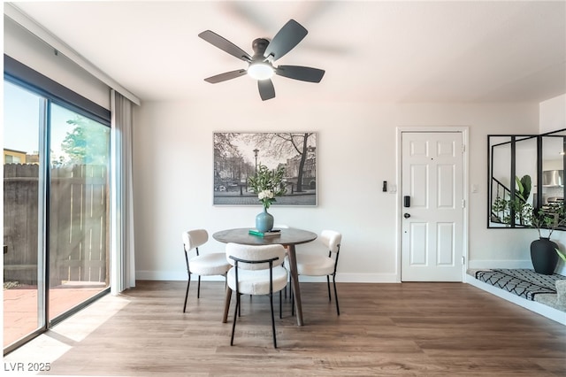 1467 Hialeah Dr Unit C, Las Vegas, NV 89119 - dining area featuring wood finished floors and ceiling fan