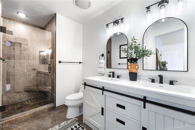 1467 Hialeah Dr Unit C, Las Vegas, NV 89119 - bathroom with double vanity and a shower stall