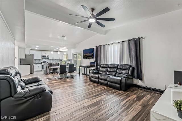 1905 Las Verdes St, Las Vegas, NV 89102 - living room with a ceiling fan and wood finished floors