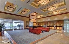 135 E Harmon Ave Unit 2621, Las Vegas, NV 89109 - lobby with coffered ceiling, ornamental molding, and beamed ceiling