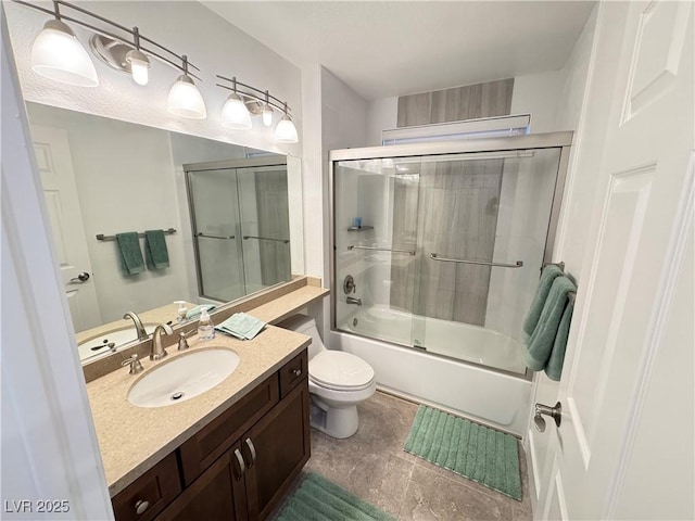 2406 Showcase Dr, Las Vegas, NV 89134 - bathroom with vanity and bath / shower combo with glass door
