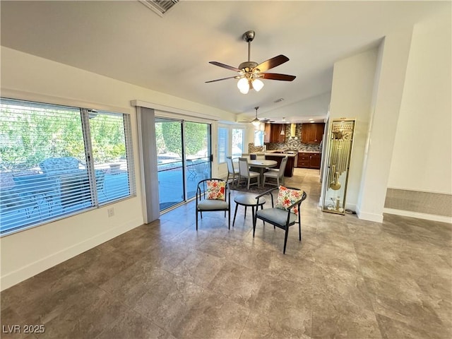 2406 Showcase Dr, Las Vegas, NV 89134 - sitting room featuring lofted ceiling and a ceiling fan
