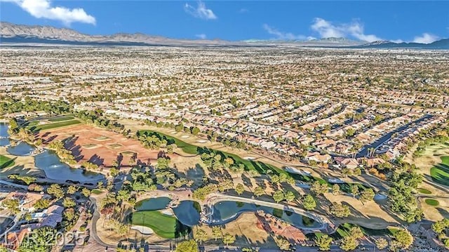 2406 Showcase Dr, Las Vegas, NV 89134 - aerial overview of property's location featuring a mountainous background and nearby suburban area