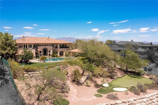 9801 Orient Express Ct, Las Vegas, NV 89145 - swimming pool featuring a mountain view