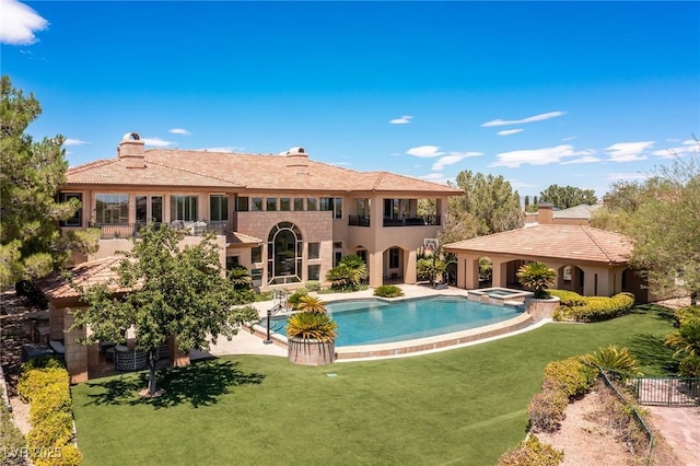 9801 Orient Express Ct, Las Vegas, NV 89145 - view of pool featuring a pool with connected hot tub and a patio area