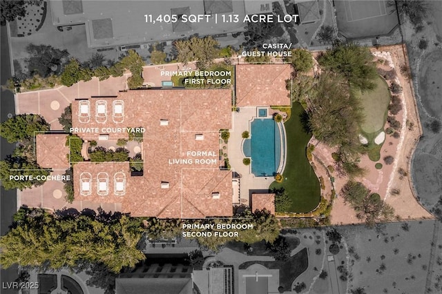 9801 Orient Express Ct, Las Vegas, NV 89145 - drone / aerial view of a pool