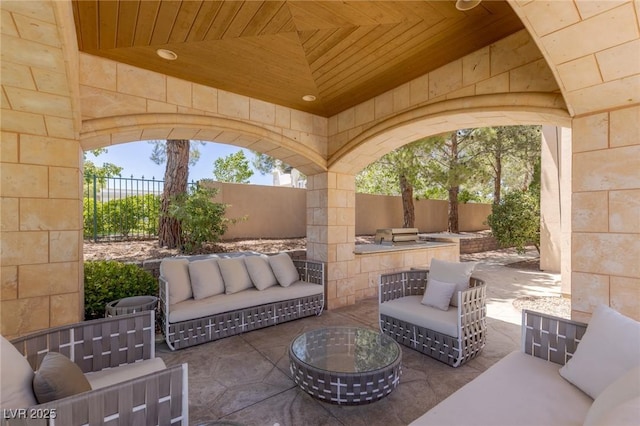 9801 Orient Express Ct, Las Vegas, NV 89145 - view of patio featuring outdoor lounge area
