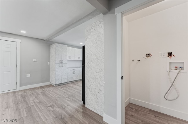 2222 N Martin L King Blvd, Las Vegas, NV 89106 - washroom with hookup for a washing machine, light wood finished floors, and recessed lighting