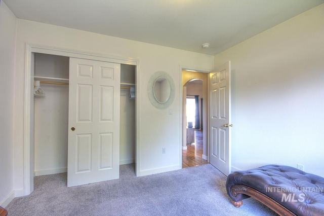 11349 W Marlinwood St, Boise, ID 83713 - carpeted bedroom featuring arched walkways and a closet