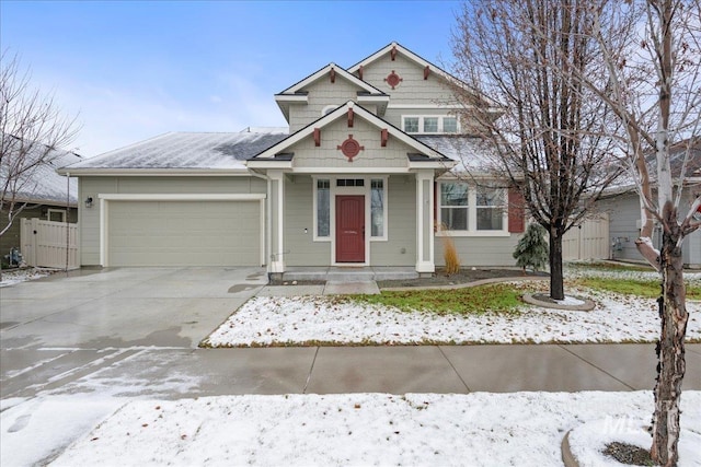 view of front facade with a garage