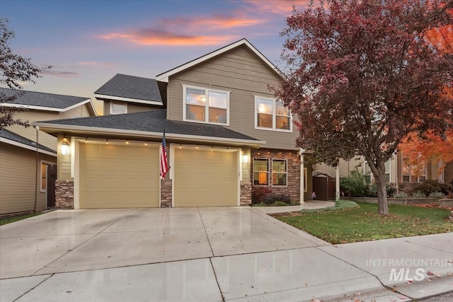 view of front of house featuring a garage