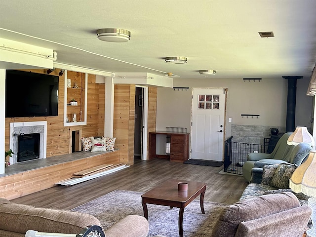 170 Red Fir Rd, Kooskia, ID 83539 - living area featuring wood finished floors and a high end fireplace