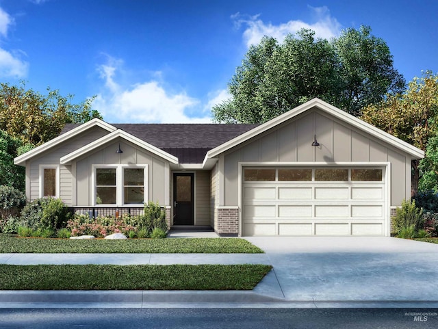 518 S Quincannon Ln, Star, ID 83669 - single story home with a garage, concrete driveway, brick siding, and board and batten siding