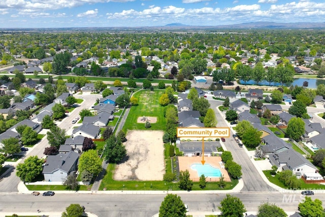 4249 W Farlam Dr, Meridian, ID 83642 - aerial view of residential area with a pool area