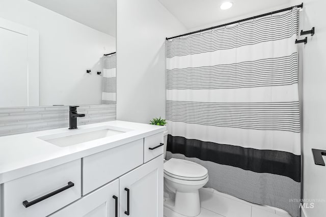 2398 N Klemmer Ave, Kuna, ID 83634 - full bath featuring vanity, decorative backsplash, and recessed lighting