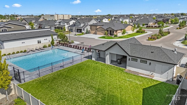 2398 N Klemmer Ave, Kuna, ID 83634 - aerial perspective of suburban area with a pool area