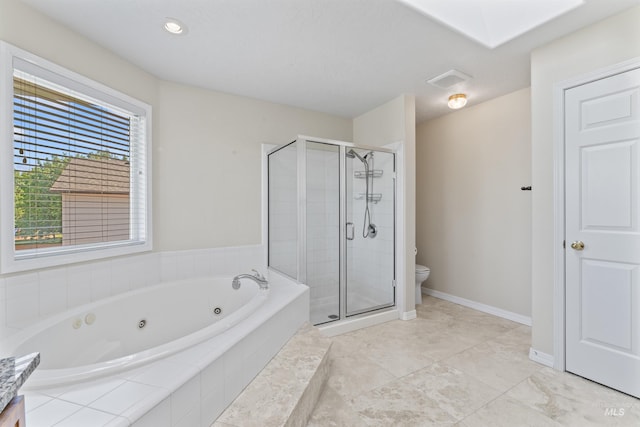 1992 S Elkhound Ave, Meridian, ID 83642 - bathroom featuring a whirlpool tub, a stall shower, and toilet