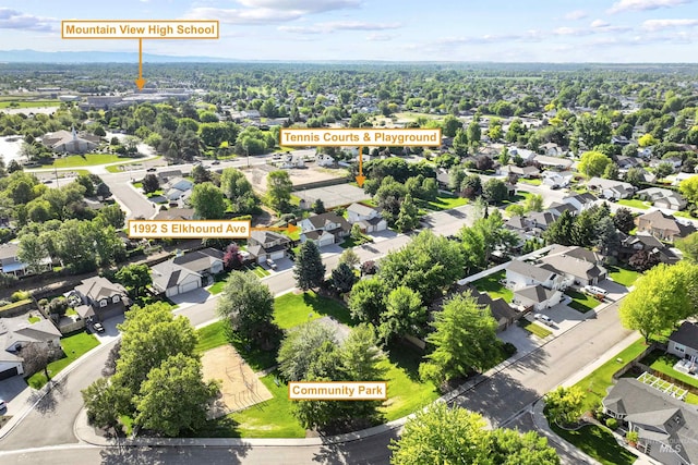 1992 S Elkhound Ave, Meridian, ID 83642 - aerial perspective of suburban area