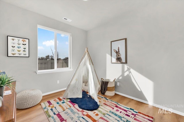 playroom featuring hardwood / wood-style floors