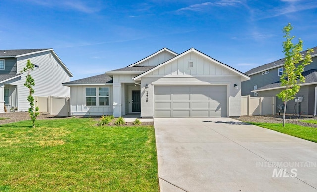 12740 Abbeygate Dr, Nampa, ID 83651 - view of front of house with board and batten siding, a garage, and driveway