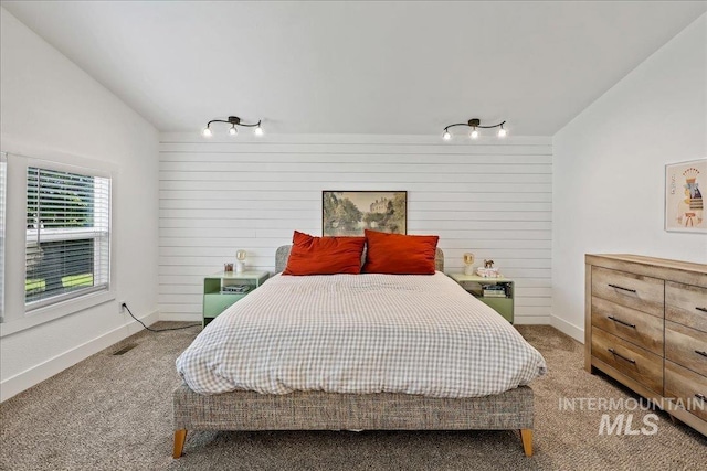 15103 Castle Way, Caldwell, ID 83607 - bedroom with light colored carpet, lofted ceiling, and baseboards