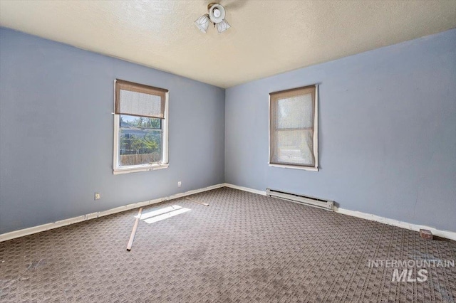 359 Falls Ave W, Twin Falls, ID 83301 - spare room featuring a baseboard heating unit, carpet flooring, and baseboards