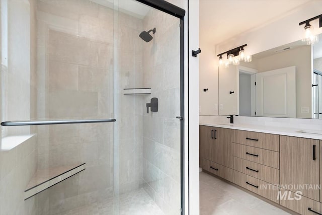 6150 S Binky Ave, Meridian, ID 83642 - full bathroom with double vanity and a shower stall