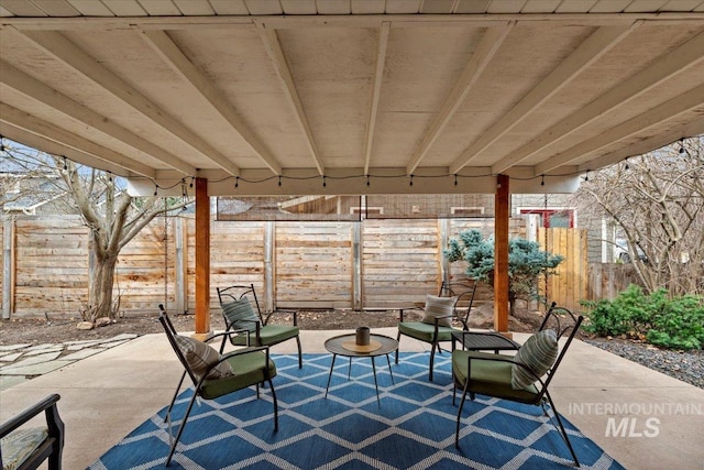 view of patio / terrace featuring a fenced backyard