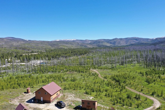 532 Warren Creek Rd, Warren, ID 83671 - view from above of property with a forest and a mountainous background