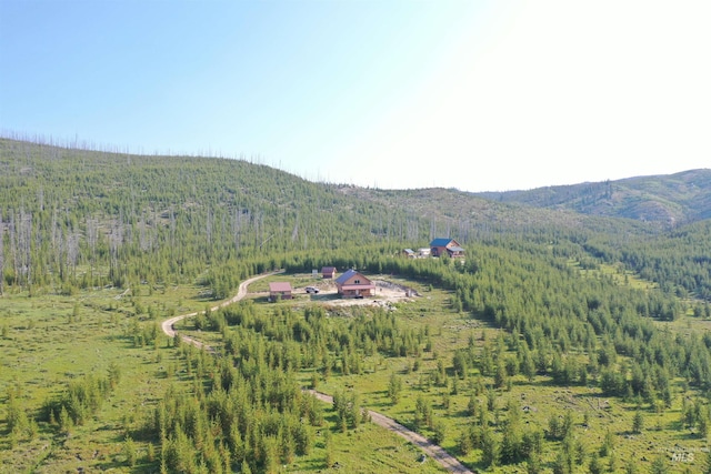 532 Warren Creek Rd, Warren, ID 83671 - aerial overview of property's location featuring a forest and mountains
