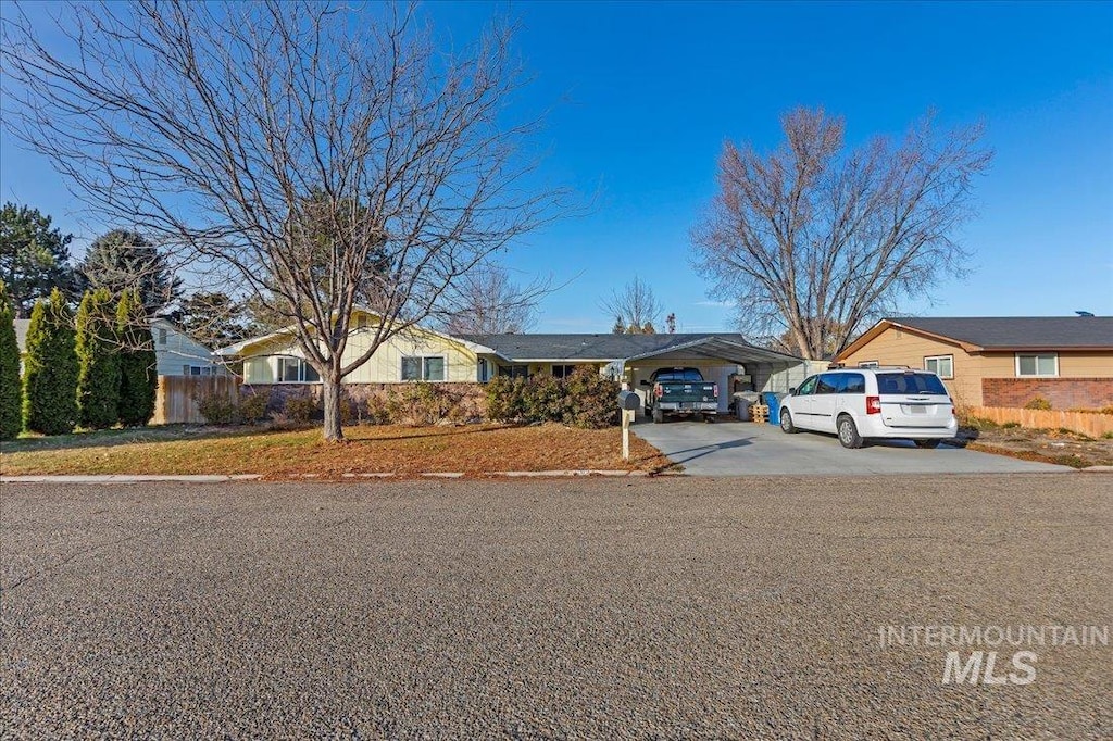 view of single story home