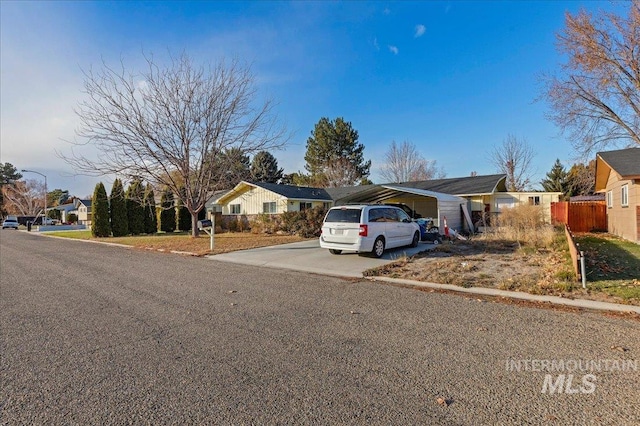 view of single story home