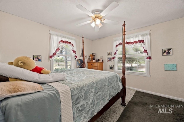 7425 Robinson Rd, Kuna, ID 83634 - carpeted bedroom with multiple windows and a ceiling fan