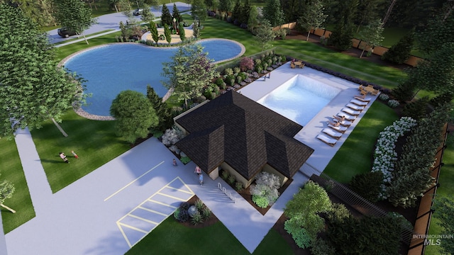 6920 N Spencer Way, Meridian, ID 83646 - view from above of property featuring a pool