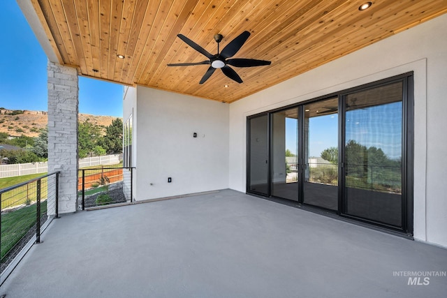 view of patio / terrace featuring ceiling fan