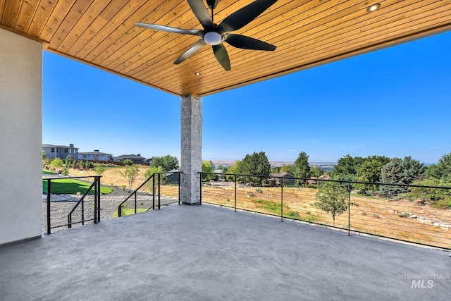 view of patio with ceiling fan